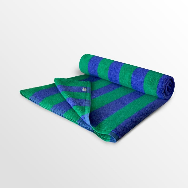 Pool Towel Stripe Dark Blue/Dark Freen - 86x170cm